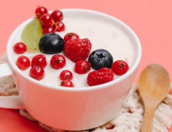 yogurt and fruit in a cup