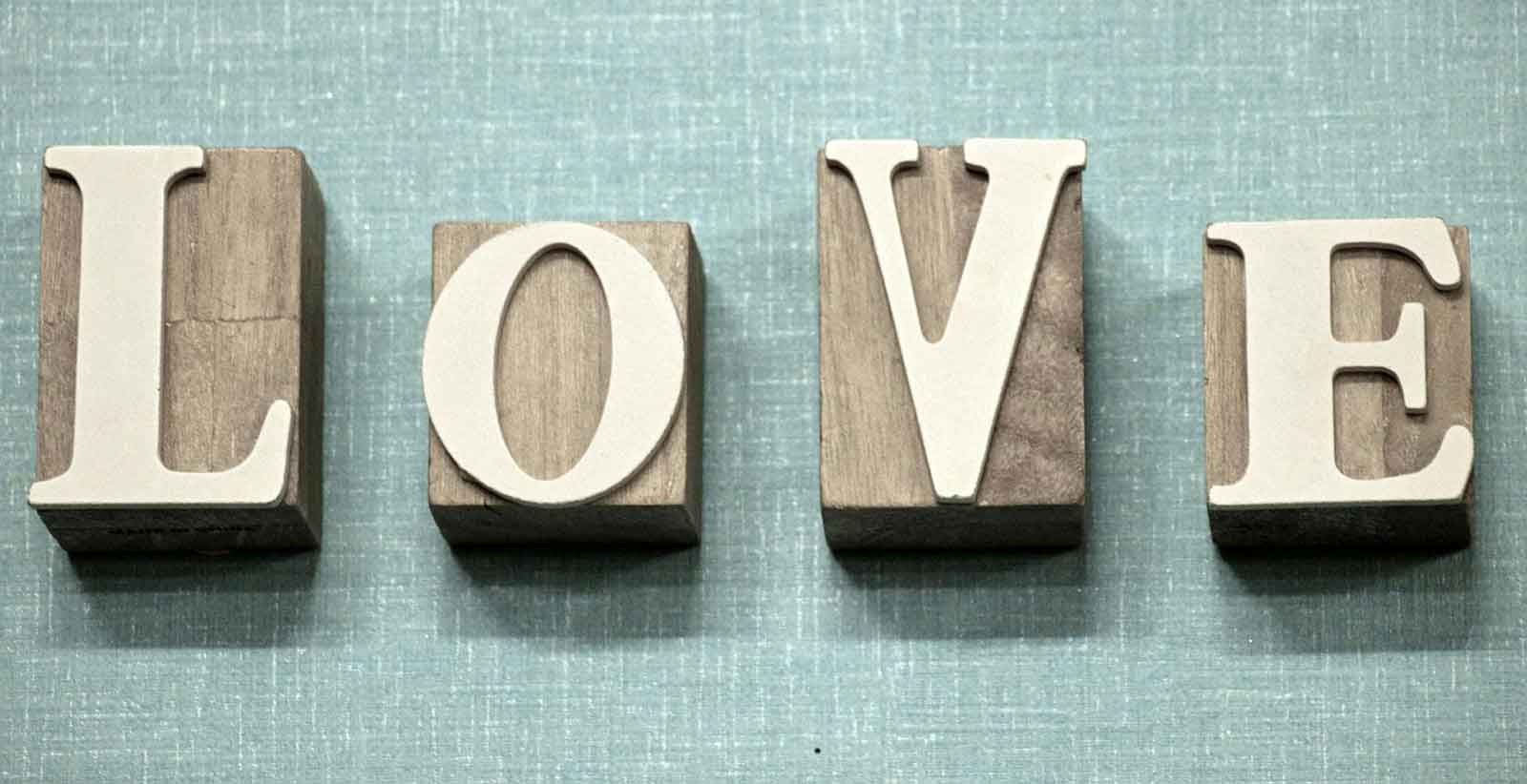 letters that spell LOVE
